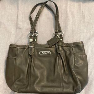 Authentic Brown Leather Coach Handbag